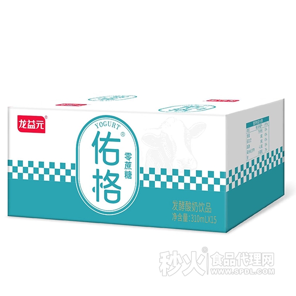 龙益元佑格零蔗糖发酵酸奶饮品310mlx15瓶