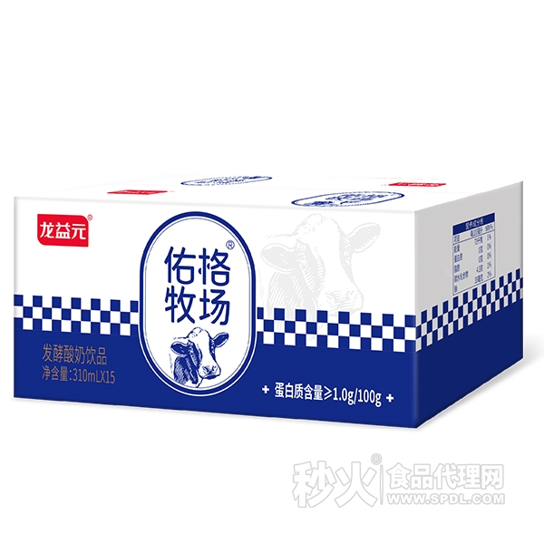 龙益元佑格牧场发酵酸奶饮品310mlx15瓶