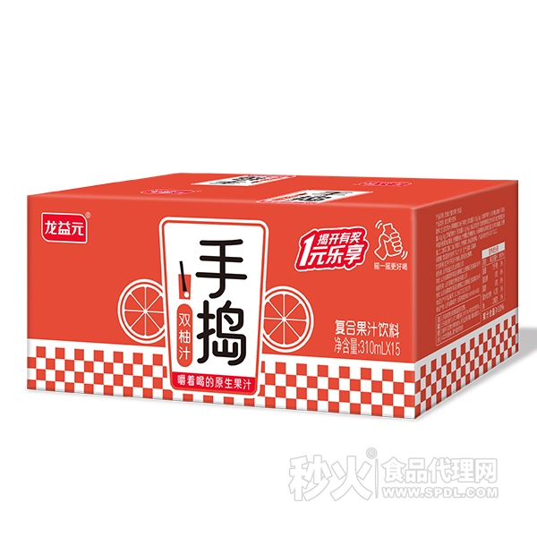 龙益元手捣双柚汁复合果汁饮料310mlx15瓶