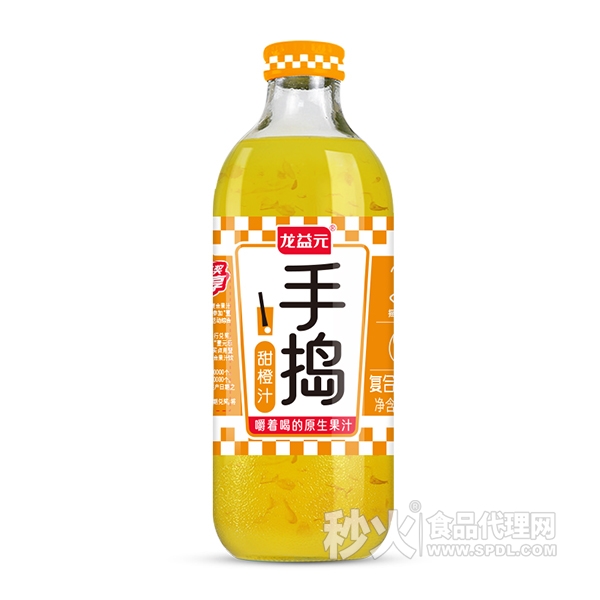 龙益元手捣甜橙汁复合果汁饮料830ml