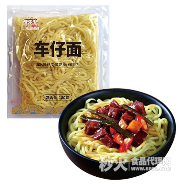 三个樱桃车仔面180g