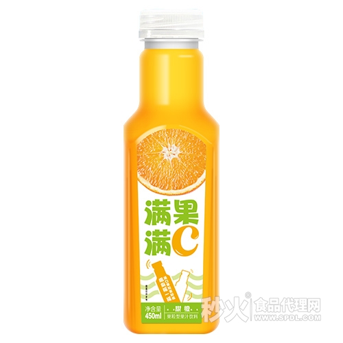 满满果C甜橙果粒型果汁饮料450ml