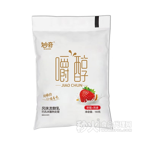 妙奇嚼醇草莓+燕麦风味发酵乳150g