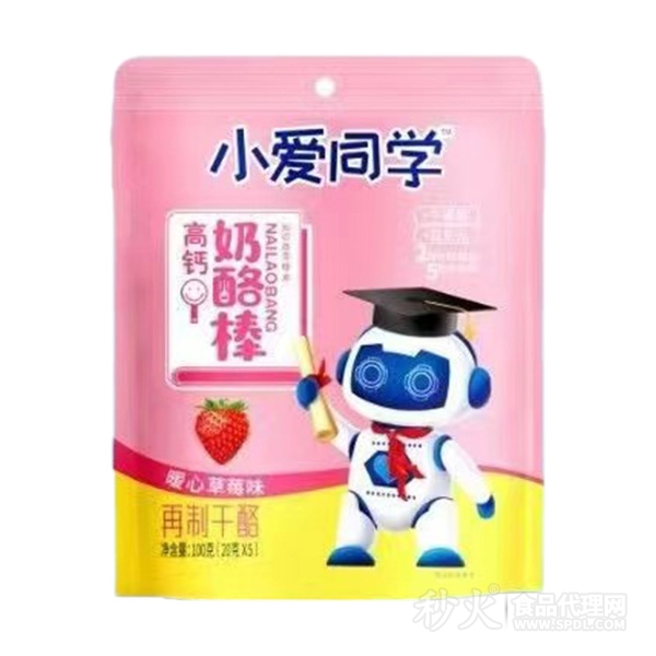 小爱同学高钙奶酪棒草莓味100g