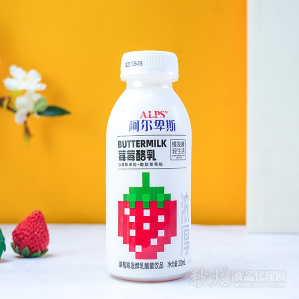 阿尔卑斯草莓味乳酸菌饮品330ml