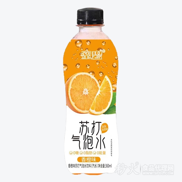 蜜碧苏打气泡水香橙味饮料360g