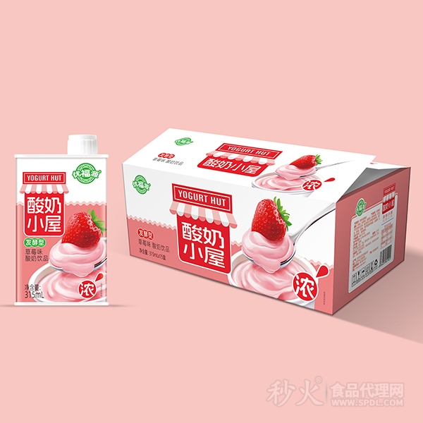 优福源酸奶小屋酸奶饮品草莓味315mlx15盒