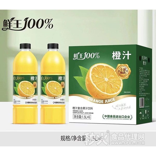 鲜王橙汁复合果汁饮料1.5Lx6瓶