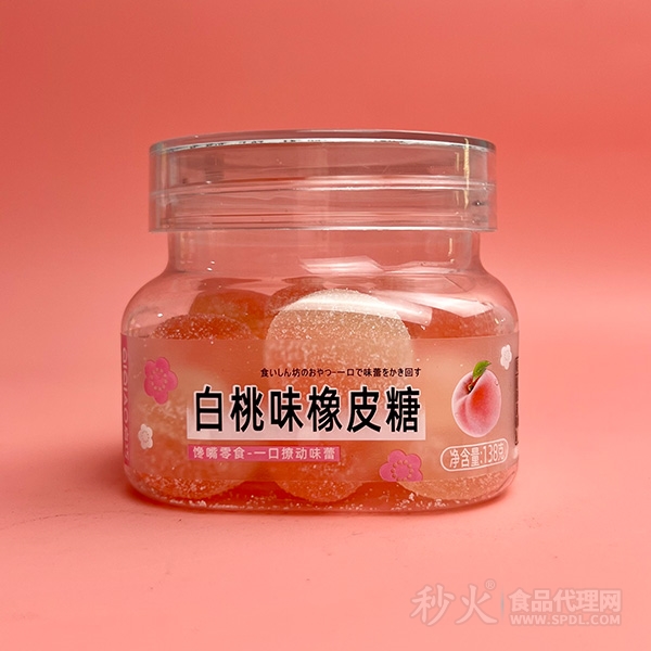 启巧白桃味橡皮糖138g