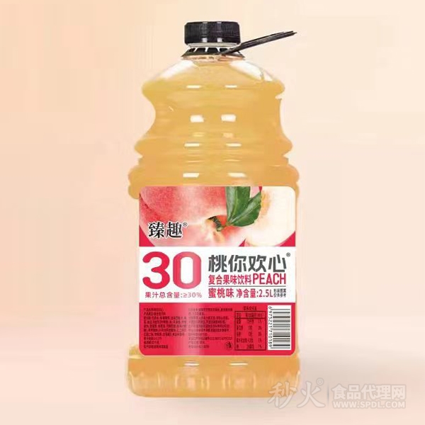 臻趣复合果味饮料蜜桃味2.5L