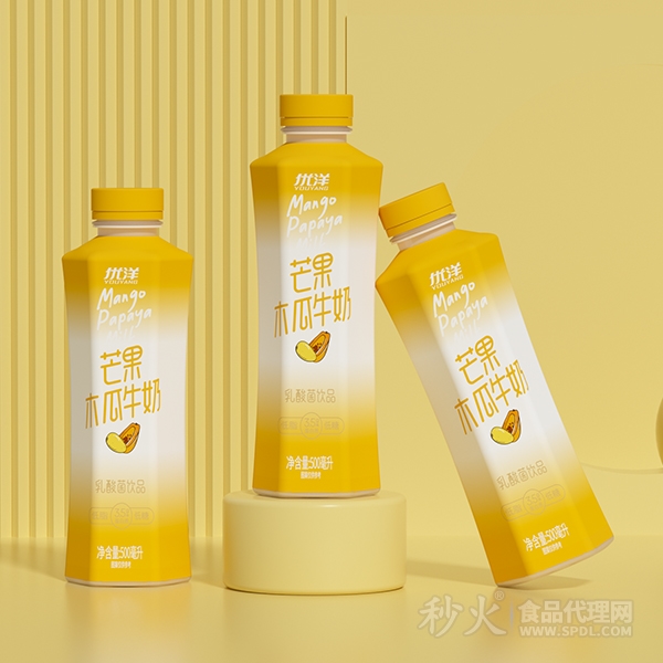 优洋芒果木瓜牛奶乳酸菌饮品500ml