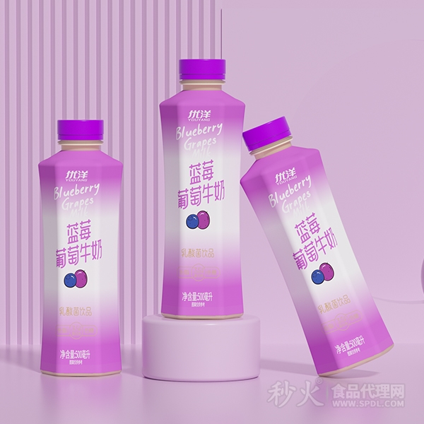 优洋草莓葡萄牛奶乳酸菌饮品500ml