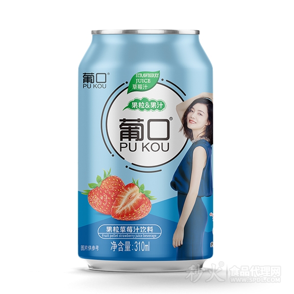 葡口果粒草莓汁饮料310ml