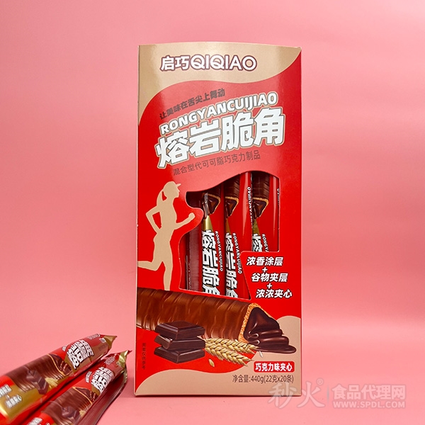 启巧熔岩脆角巧克力味夹心440g