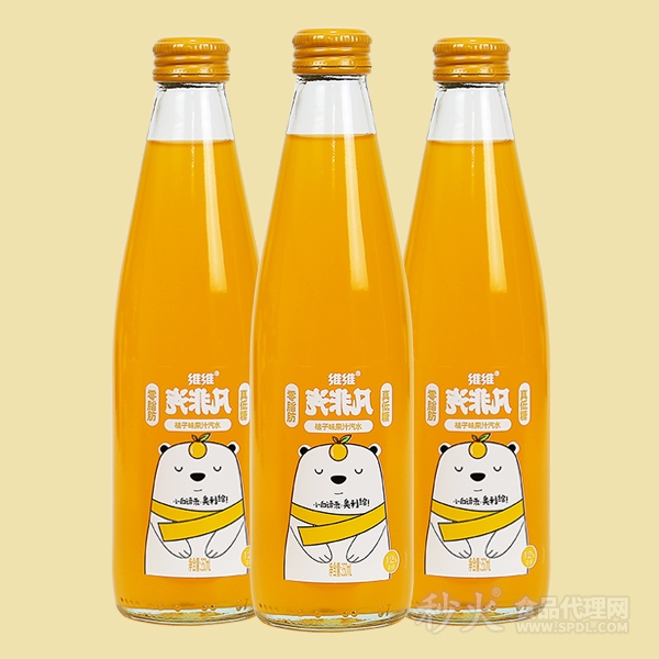 维维汽非凡桔子味果汁汽水350ml