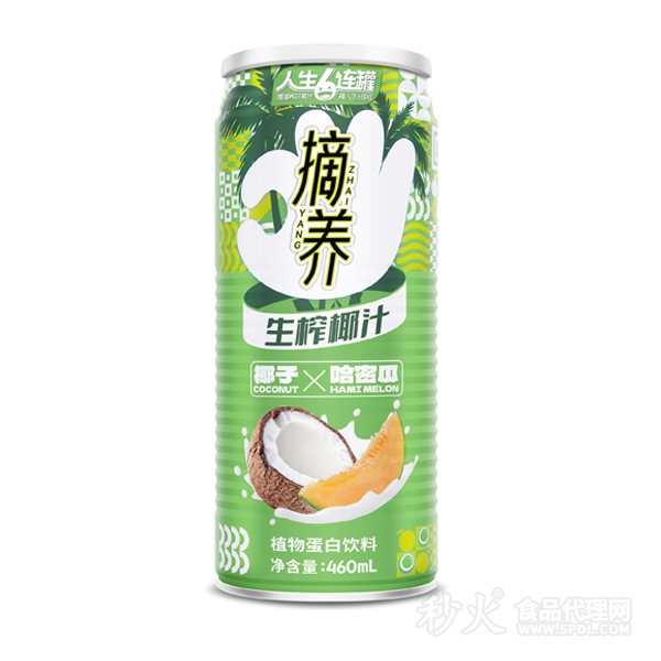 摘养生榨椰汁植物蛋白饮料460ml