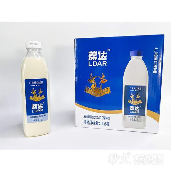 荔达原味发酵酸奶饮品1Lx6瓶