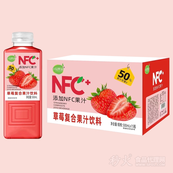 小轻果语草莓复合果汁饮料标箱