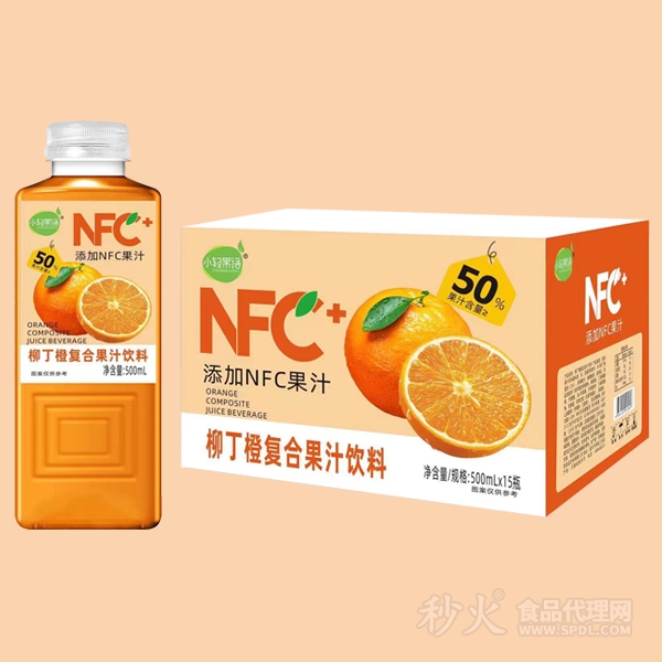 小轻果语柳丁橙复合果汁饮料标箱