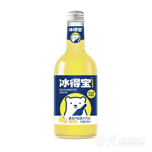 冰得宝双柚味果汁汽水330ml