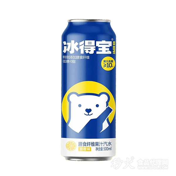 冰得宝甜橙味果汁汽水500ml