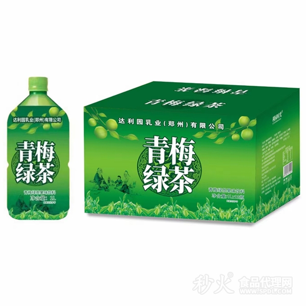 青梅绿茶果味茶饮料1Lx12瓶