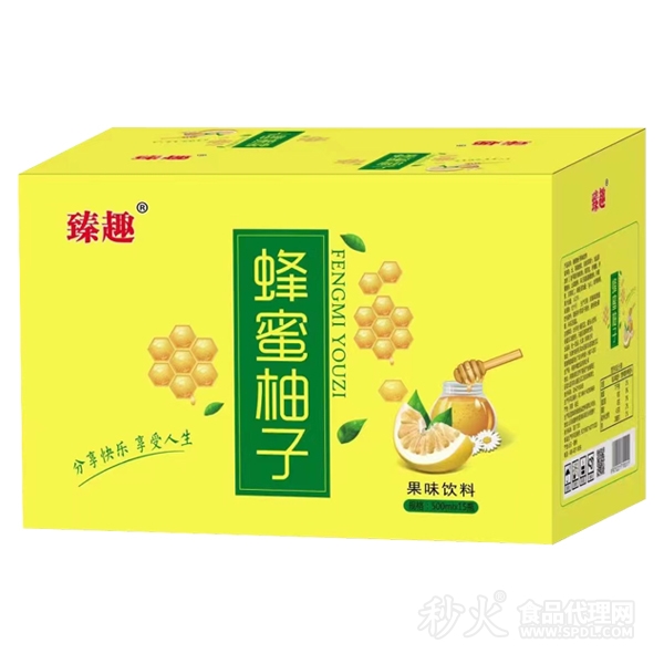 臻趣蜂蜜柚子果味茶饮料500mlx15瓶