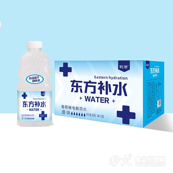 彩活东方补水葡萄糖电解质水原味1Lx12瓶
