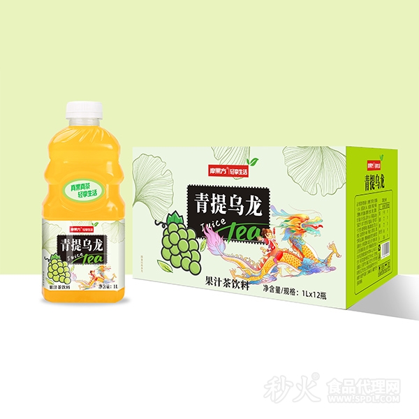 摩果方青提乌龙果汁茶饮料1Lx12瓶