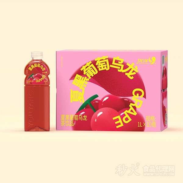 优洋夏黑葡萄乌龙茶饮料1Lx10瓶