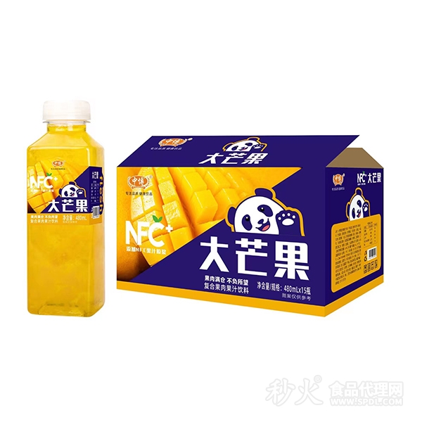 中博大芒果复合果肉果汁饮料480mlx15瓶