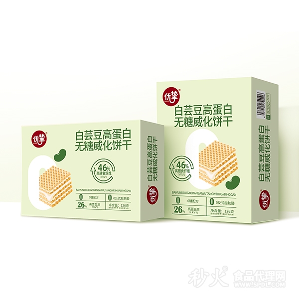 优挚白芸豆高蛋白无糖威化饼126g