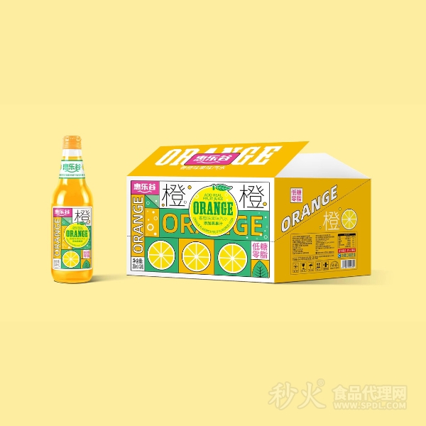 惠乐谷香橙味果汁汽水358ml