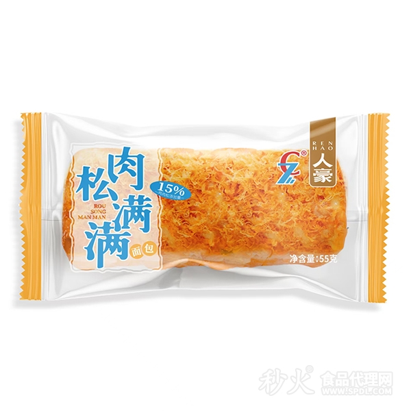 人豪肉松满满面包袋装55g