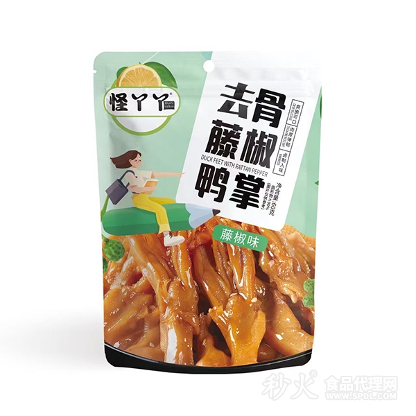 怪丫丫无骨藤椒鸭掌60g