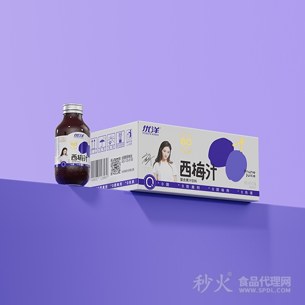 优洋西梅汁复合果汁箱装300mlx15