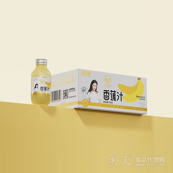 优洋香蕉汁复合果汁箱装300mlx15