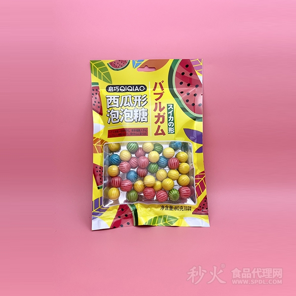 启巧西瓜形泡泡糖80g