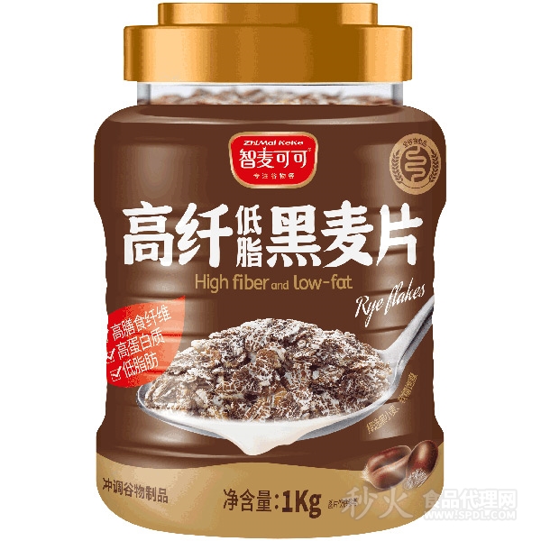 智麦可可低脂黑麦片1000g