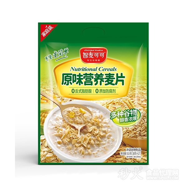 智麦可可原味营养麦片510g