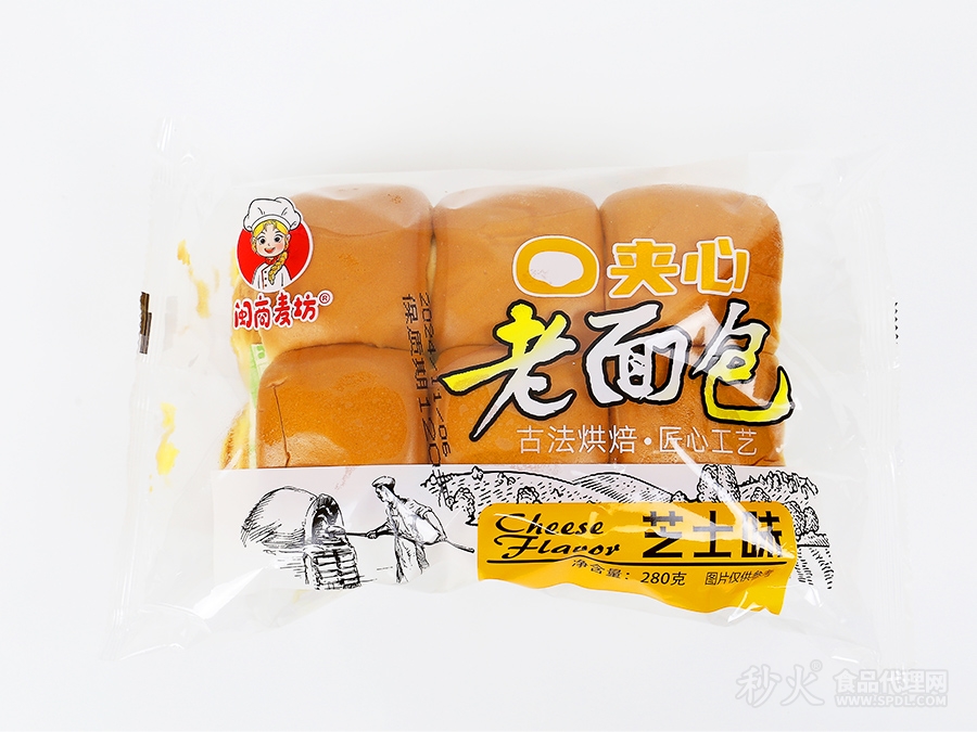 闽商麦坊夹心老面包芝士味280g