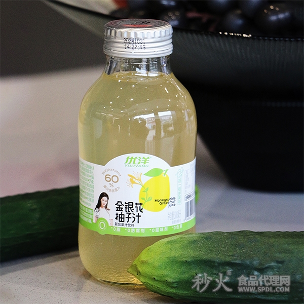 优洋金银花柚子汁300ml