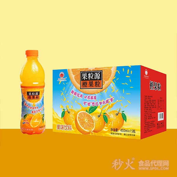 太行中饮果粒源橙果粒果味饮料450mlx15瓶