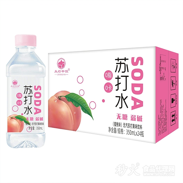 太行中饮蜜桃味无汽苏打果味饮料350mlx24瓶