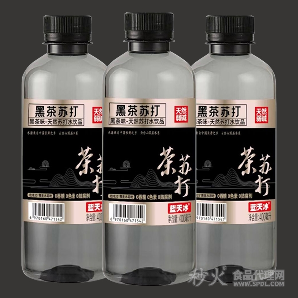 蓝天冰黑茶苏打水饮品400ml