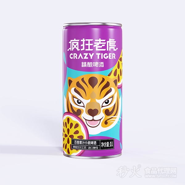 疯狂老虎百香果汁小麦啤酒1L百香果