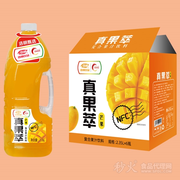 浩明真果萃芒果复合果汁标箱