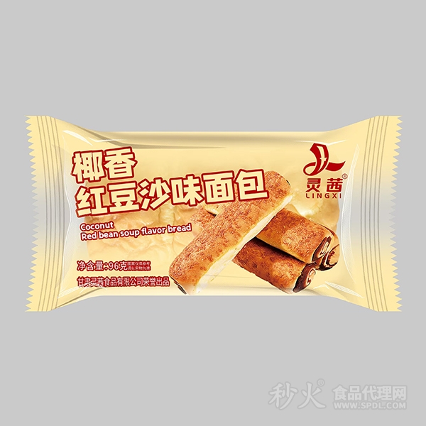 灵茜椰香红豆沙味面包96克