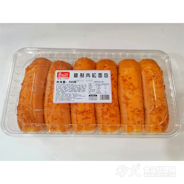 爱的路秘制肉松面包380g