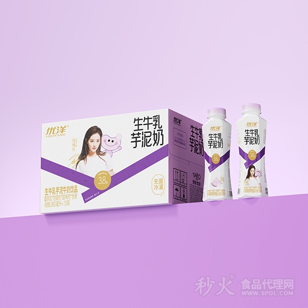 优洋生牛乳芋泥牛奶饮品380mlx15瓶